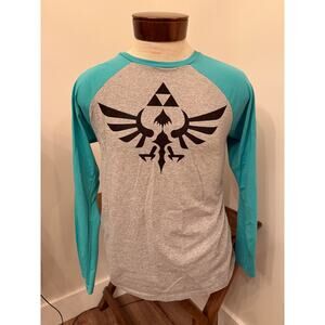 The Legend of Zelda Men's Long Sleeve Baseball Shirt Size Large